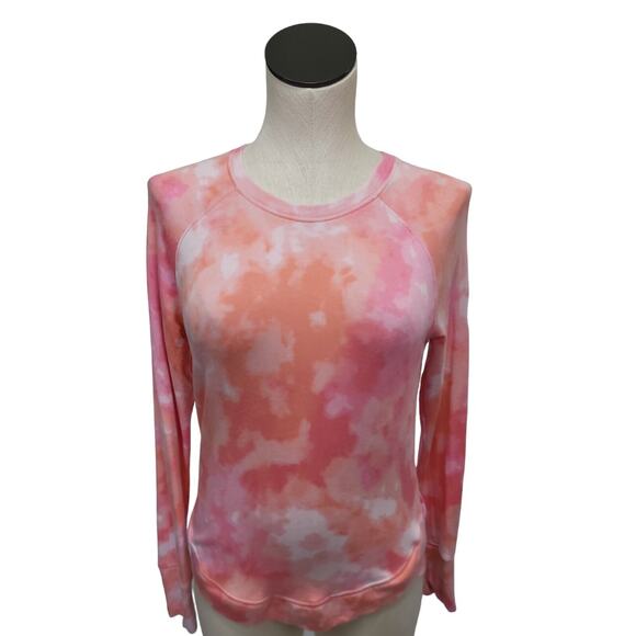 Athleta Mindset Printed Crewneck Pullover Sweatshirt Pink Tie Dye Size XS - Picture 8 of 11